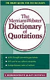 Book cover image of The Merriam-Webster Dictionary of Quotations by Merriam-Webster Inc.