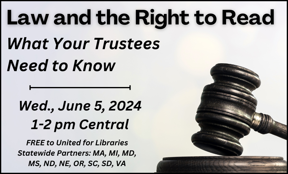 Law and the Right to Read a gavel balanced on a block