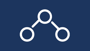 ALSCMentor_Pod350x183_DB.png three circles connected by straight lines. white image on a navy blue background.