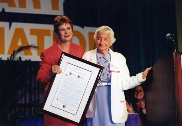 Historic Professional Recognition Awards Henriette Avram receiving ALA Honorary Membership